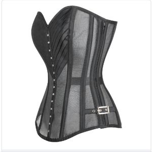 Corset Story Lingerie Black Mesh Overbust Corset Size 28